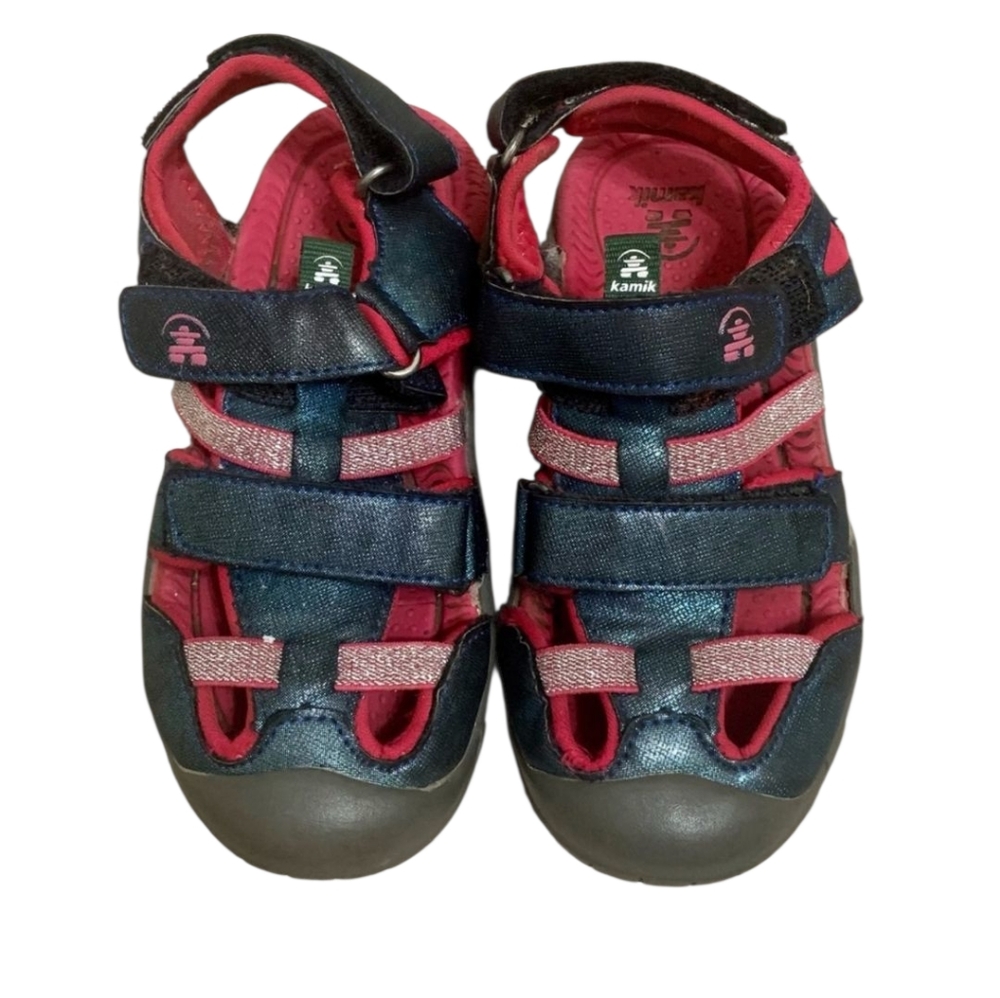 Kamik Pearl Sandals Little Girls 11 Strap Hook Loop Waterproof Rubber Ou…